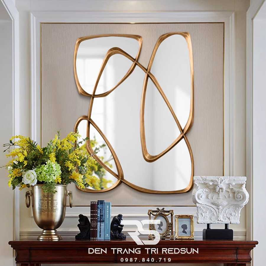Gương Treo Tường Nghệ Thuật Trang Trí Phòng Khách, Phòng Ăn, Hành Lang Phong Cách Bắc Âu GDC-010