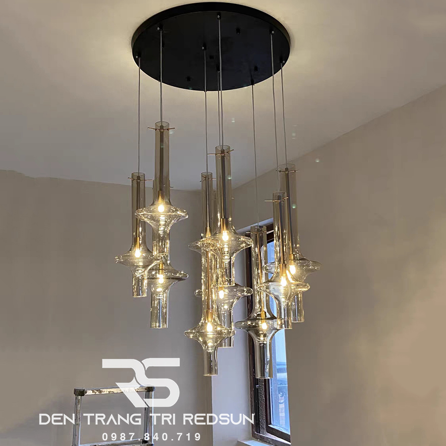 Đèn Thả Trần Hiện Đại Phong Cách Bắc Âu Hình Phi Tiêu Chất Liệu Thuỷ Tinh CDT-T054