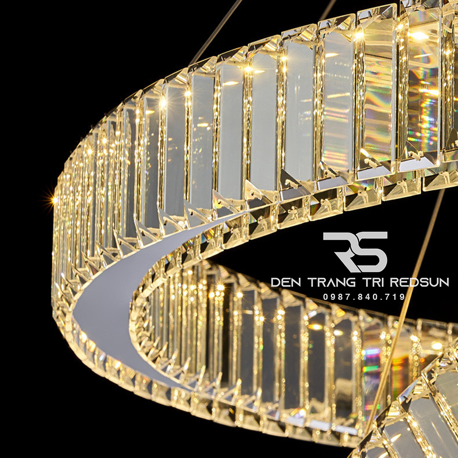 Đèn Chùm Pha Lê Hiện Đại Lắp Thông Tầng Sảnh Khách Sạn, Phòng Khách, Cầu Thang TPLTM