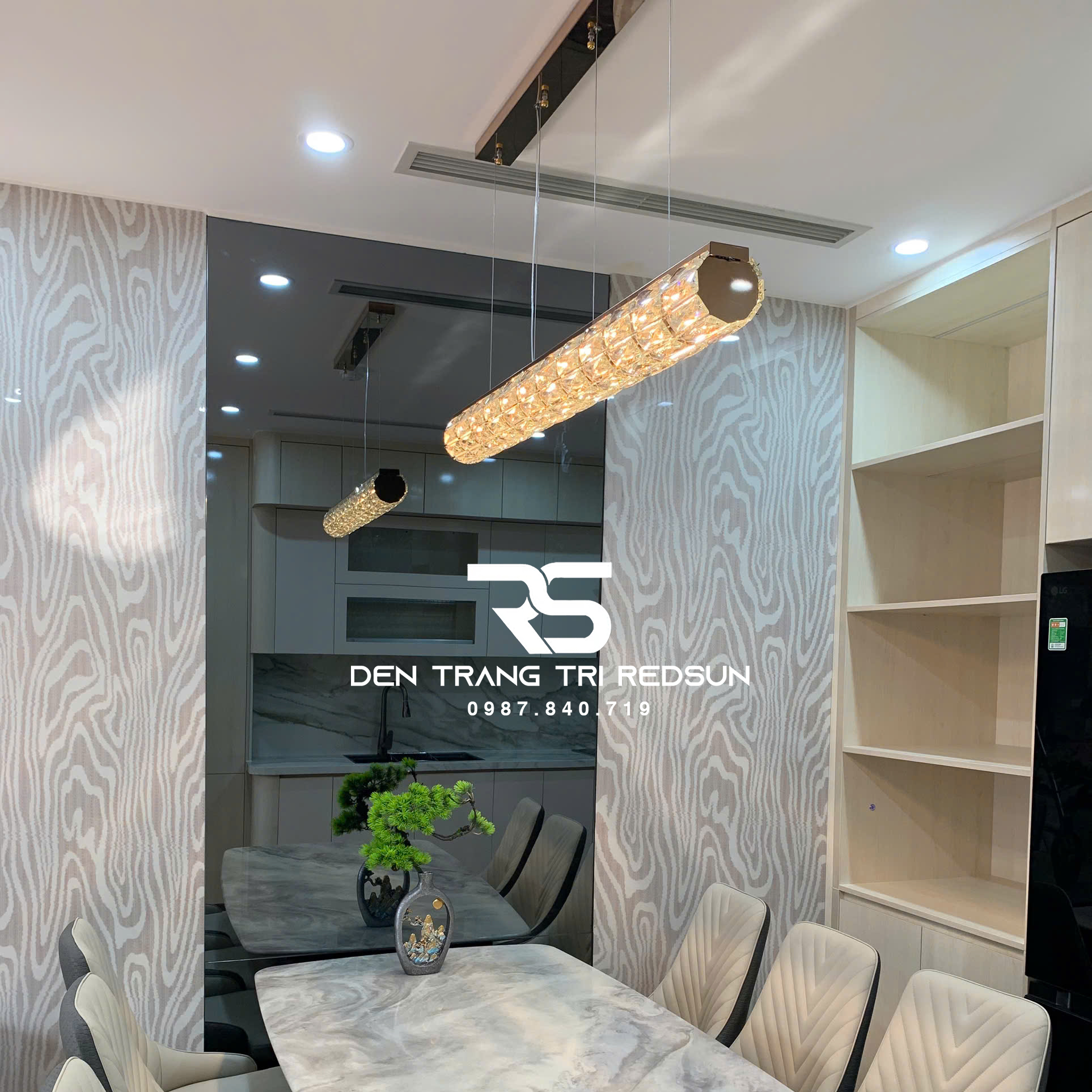 Đèn Thả Pha Lê Bàn Ăn, Bàn Đảo Hiện Đại TPL110