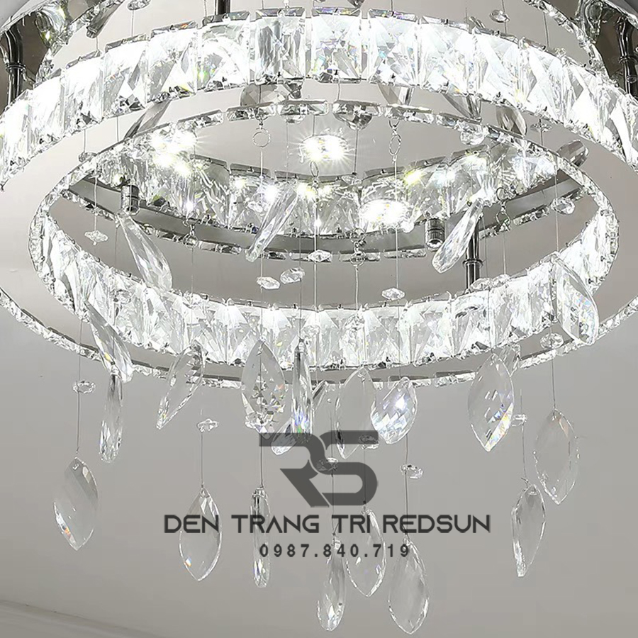 Đèn Mâm Pha Lê Ốp Trần Phòng Khách Hiện Đại M9226