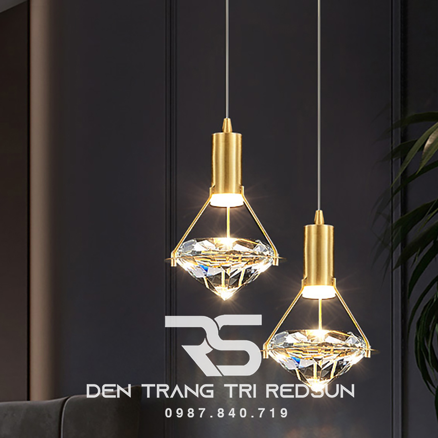 Đèn Thả Trần Hiện Đại Lắp Thông Tầng Cầu Thang, Phòng Khách, Bàn Ăn Chất Liệu Pha Lê HTK048