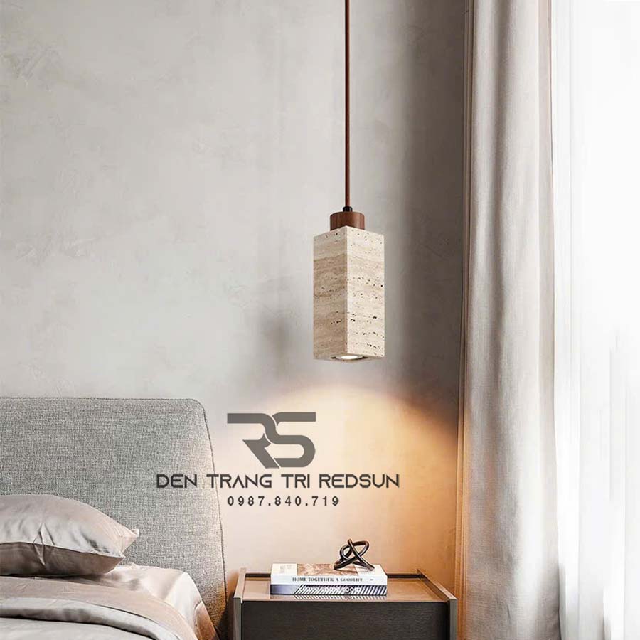 Đèn Thả Trần Phòng Ăn, Phòng Ngủ Phong Cách Wabisabi Hình Khối Chữ Nhật CDT-1059
