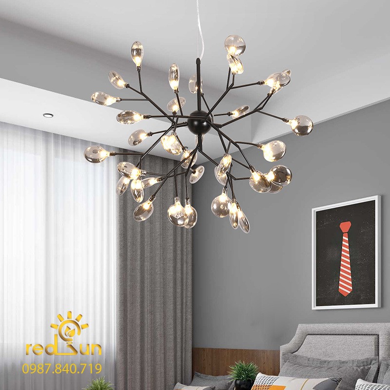 Chùm Hera dáng cầu 45 lá thủy tinh DC-L010