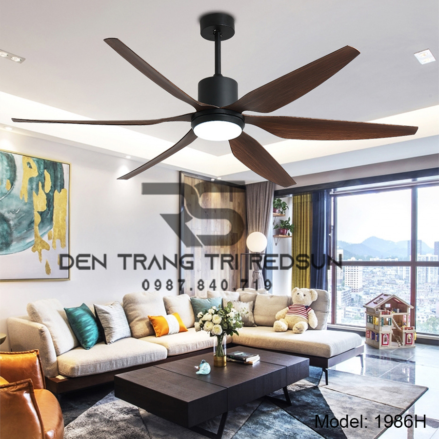 Quạt Trần Đèn Trang Trí Phòng Khách, Phòng Ngủ - 56YY-1986HD