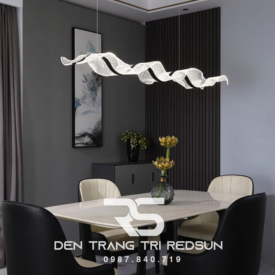 Đèn Thả Bàn Ăn Hiện Đại Dáng Dải Lụa Acrylic Phong Cách Bắc Âu DC-T076