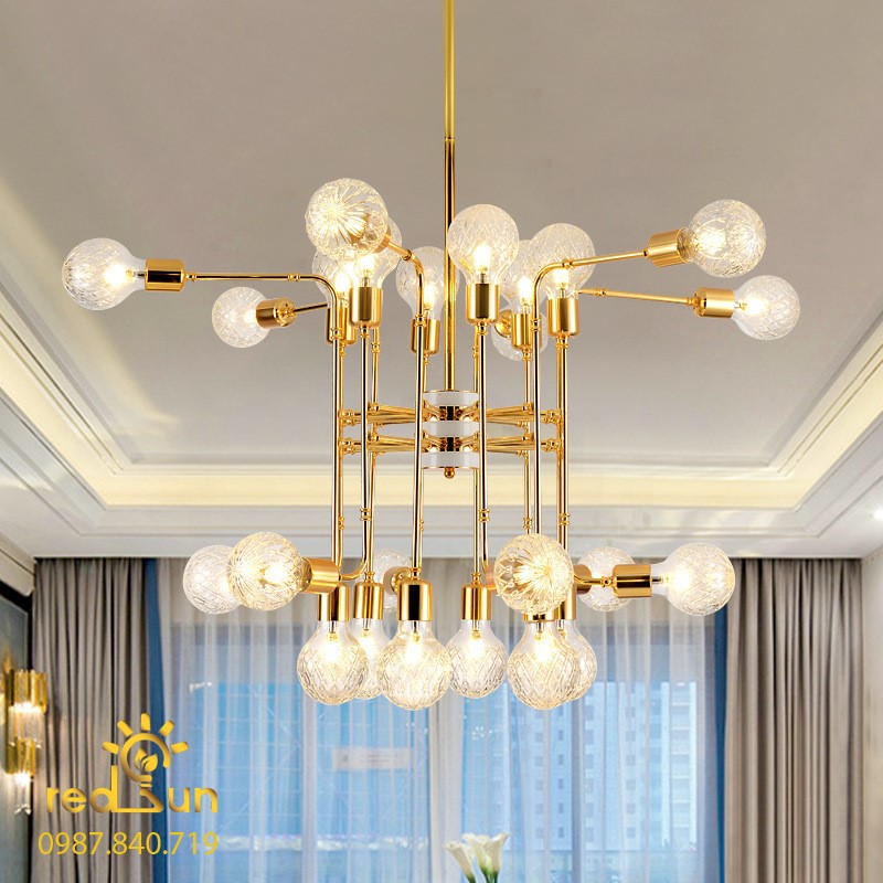 Đèn chùm Nordic tay thủy tinh DC-T057