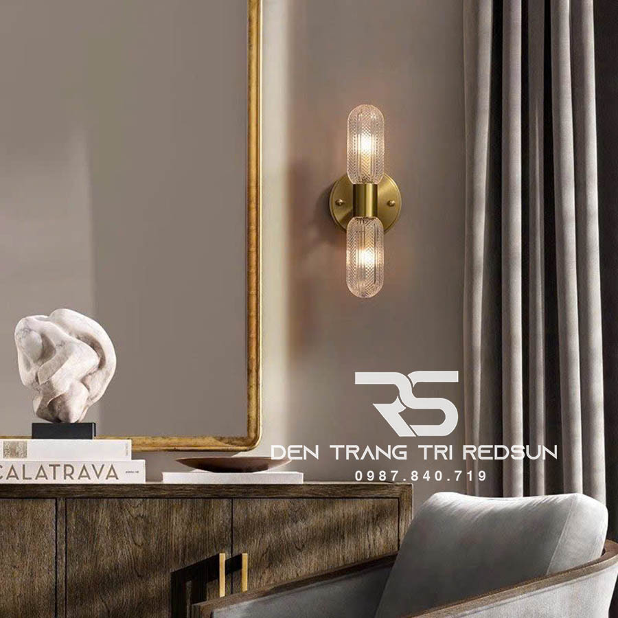 Đèn Tường Trang Trí Phòng Khách, Phòng Ngủ, Cầu Thang Phong Cách Bắc Âu Chất Liệu Pha Lê DTP-002