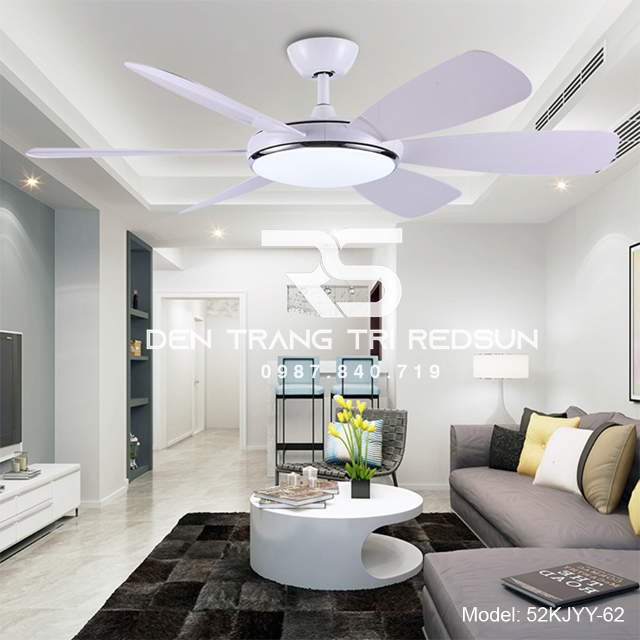 Quạt Trần Đèn Trang Trí Phòng Khách, Phòng Ngủ - 52KJYY-62
