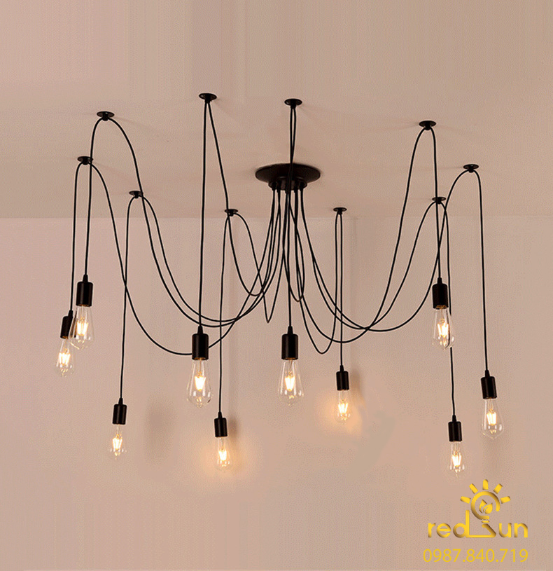 Đèn chùm decor Nhện 10 dây DC-810