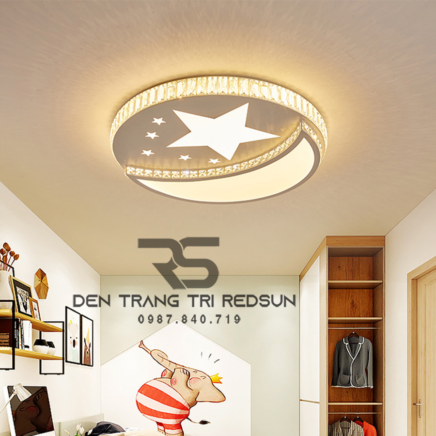 Đèn Mâm Mica Pha Lê Ốp Trần Phòng Khách Hiện Đại MKPL-034