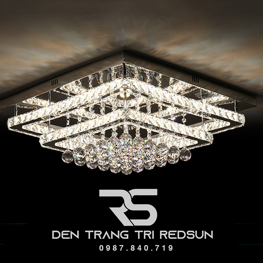 Đèn Mâm Pha Lê Ốp Trần Phòng Khách Hiện Đại M9206