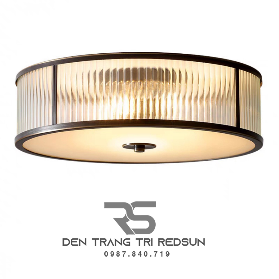Đèn Ốp Trần Phòng Khách, Phòng Ngủ Phong Cách Indochine Chất Liệu Thuỷ Tinh IDC-014