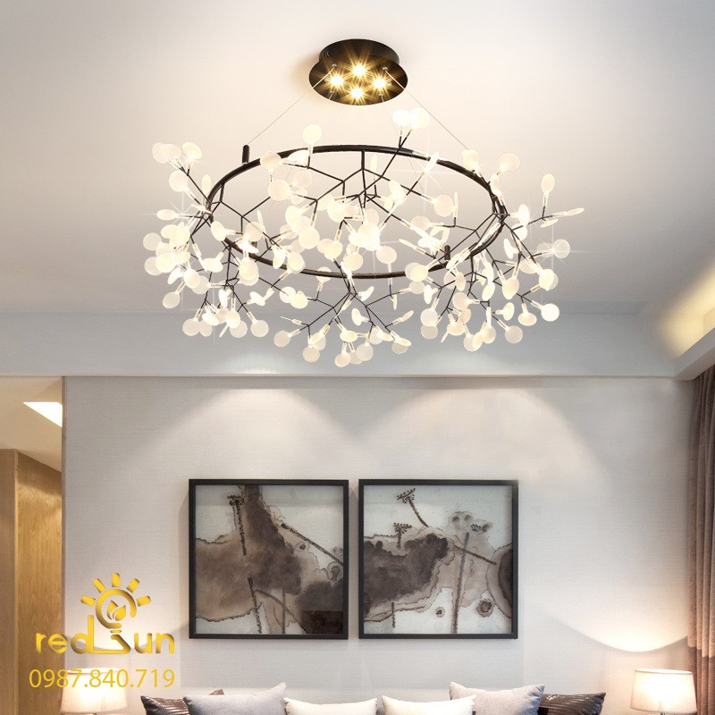 Chùm Hera dáng tròn lá nhựa DC-L005