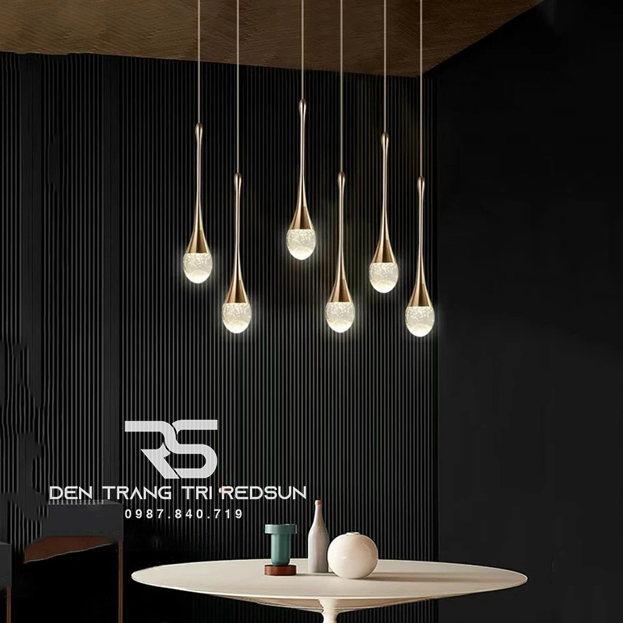 Đèn Thả Trần Hiện Đại Lắp Thông Tầng Cầu Thang, Phòng Khách, Bàn Ăn Chất Liệu Pha Lê HTK033