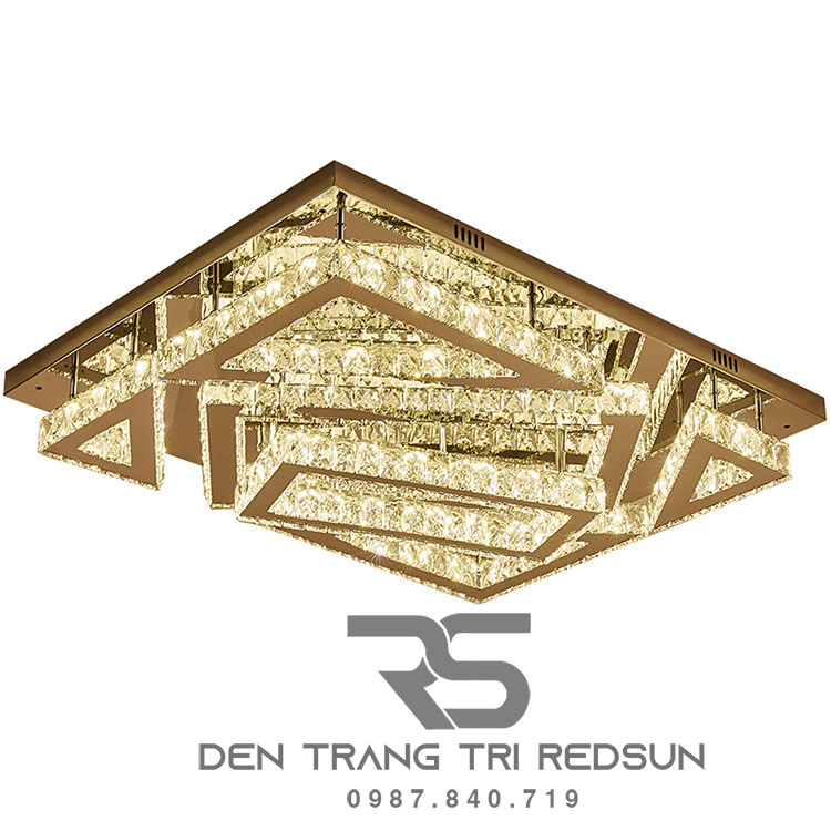 Đèn Mâm Pha Lê Ốp Trần Phòng Khách Hiện Đại MV9202