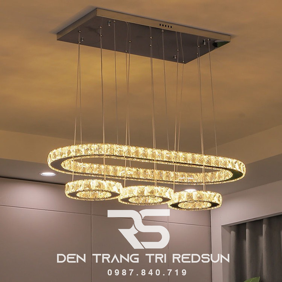 Đèn Thả Pha Lê Bàn Ăn, Bàn Đảo Hiện Đại TPL044