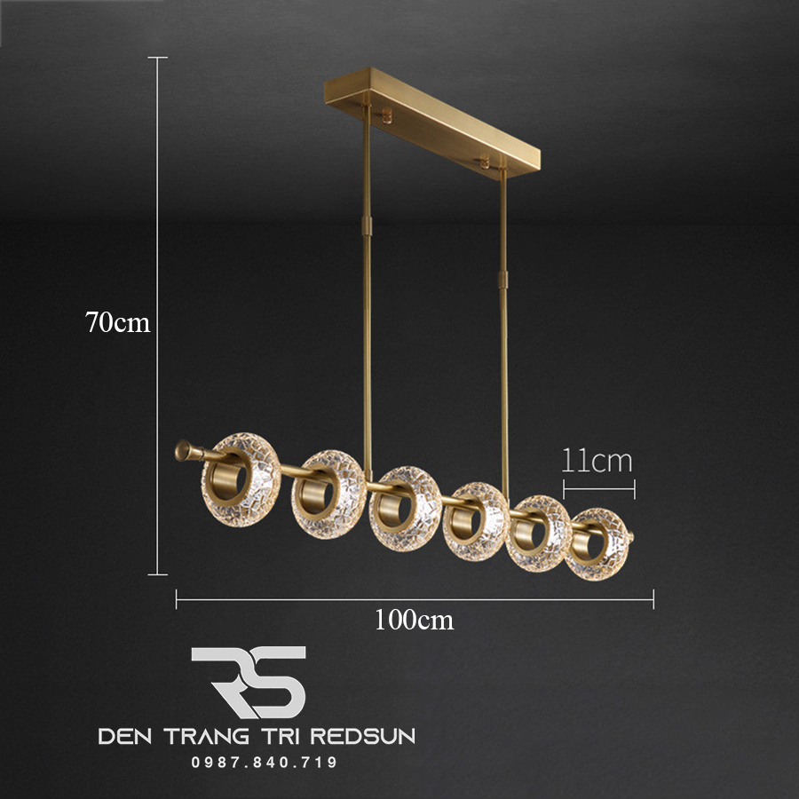 Đèn Thả Bàn Ăn Hiện Đại Phong Cách Bắc Âu Choá Pha Lê DC-BTTK108N6