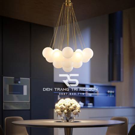 Đèn Chùm Phòng Khách Hiện Đại Bắc Âu Bong Bóng Chất Liệu Thuỷ Tinh DC-T112
