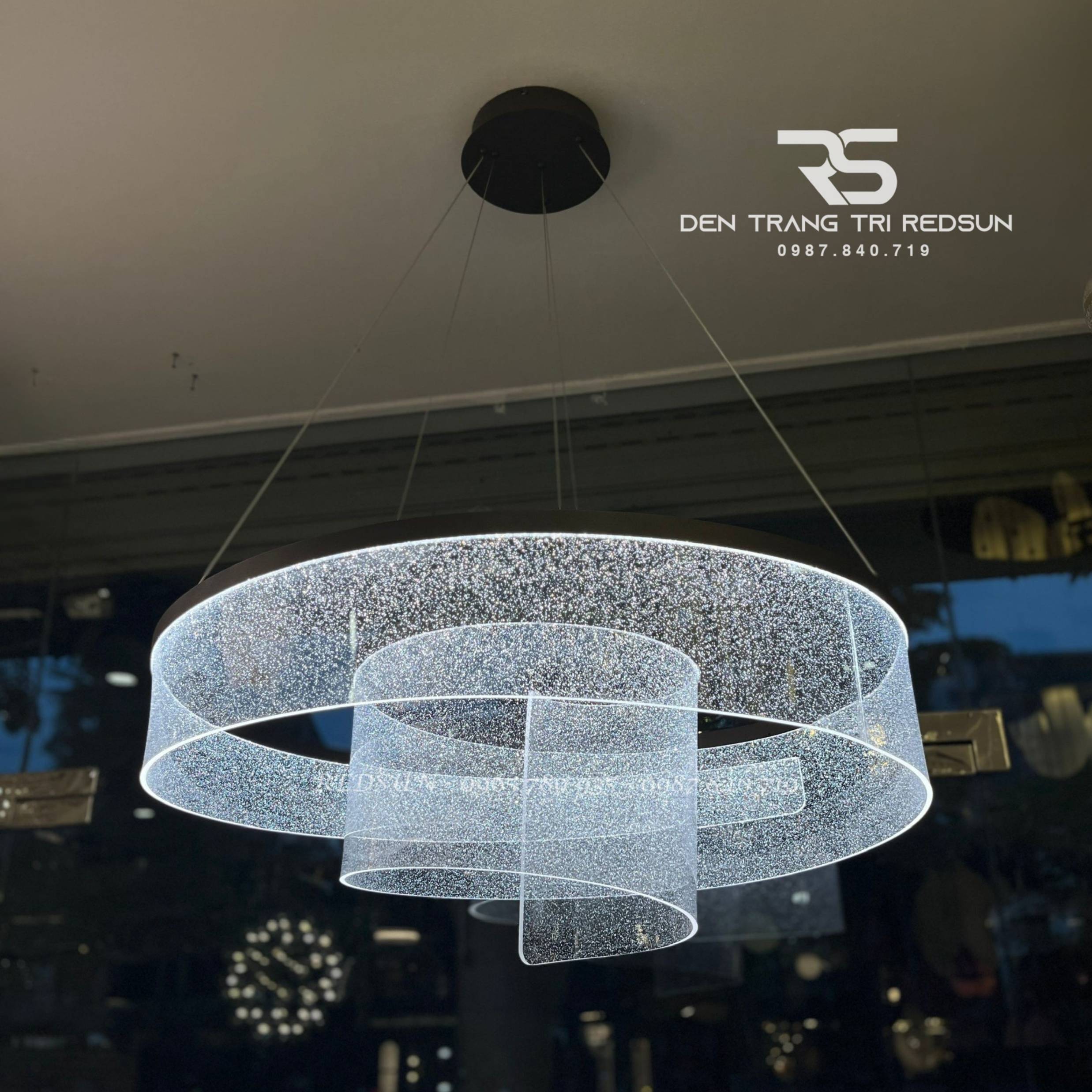 Đèn Chùm Trang Trí Phòng Khách, Phòng Ăn, Phòng Ngủ Dải Lụa Dáng Xoắn Phong Cách Bắc Âu MA06062PB-001