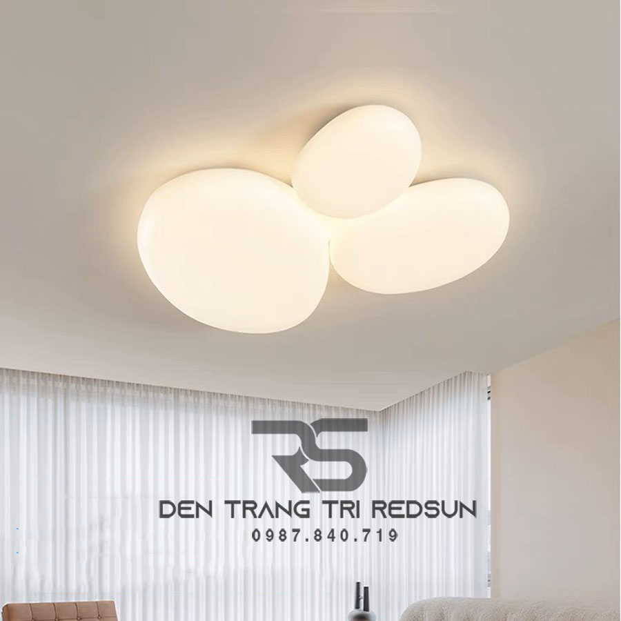 Đèn Mâm Ốp Trần Hiện Đại Phòng Khách, Phòng Ngủ Phong Cách Bắc Âu Chất Liệu Mica OT-016