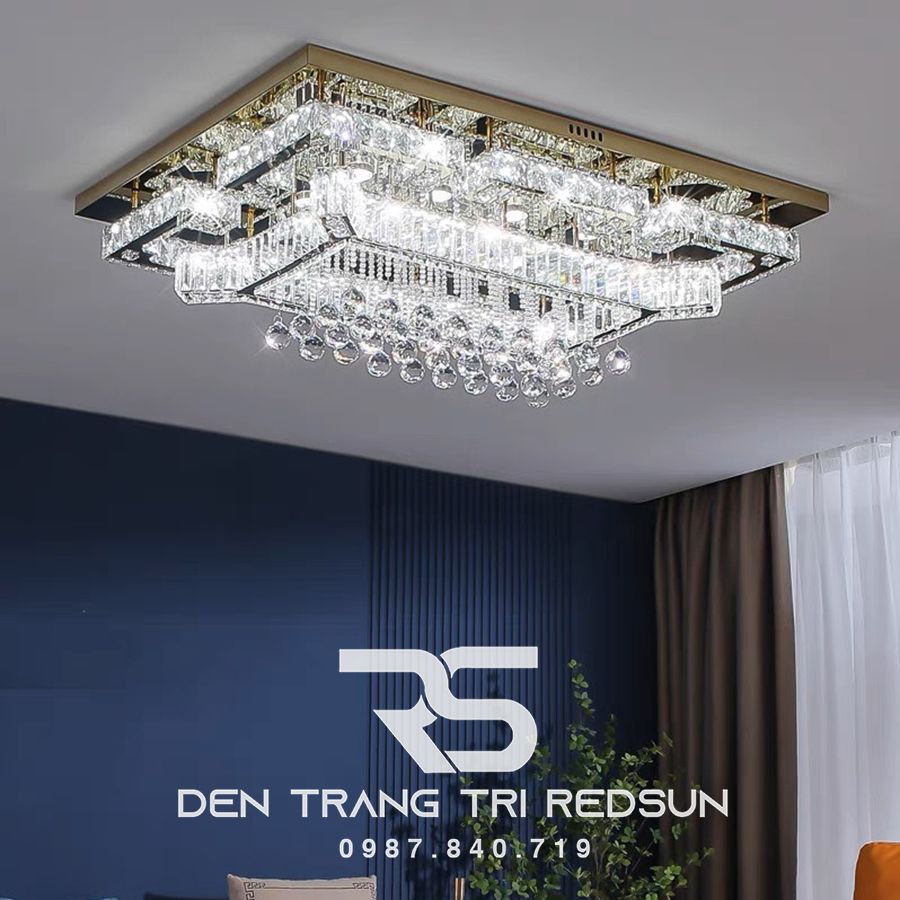 Đèn Mâm Pha Lê Ốp Trần Phòng Khách Hiện Đại M9201