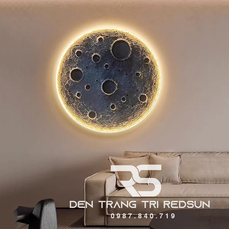 Đèn Tường Trang Trí Phòng Khách, Phòng Ngủ, Cầu Thang Phong Cách Bắc Âu Mặt Trăng 3D DT-131