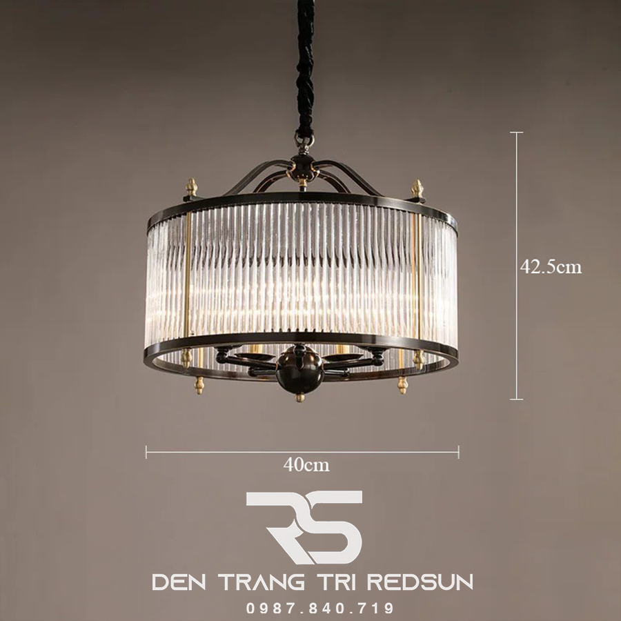 Đèn Thả Trần Phong Cách Indochine Chất Liệu Thuỷ Tinh IDC-015