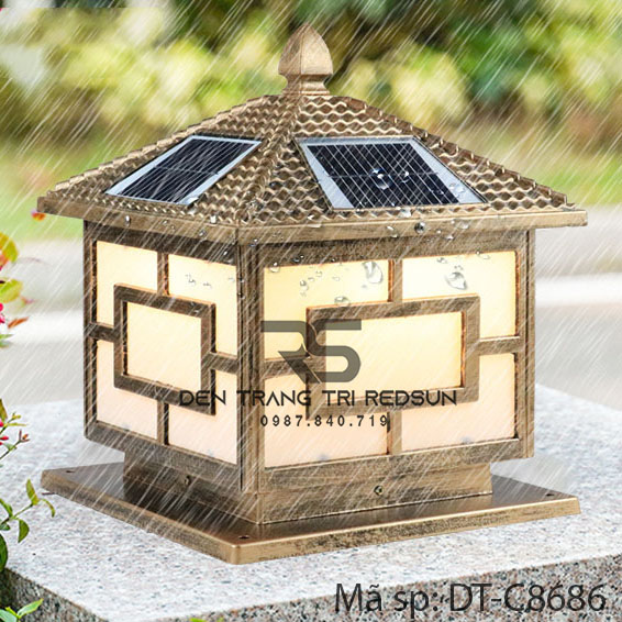 Đèn Trụ Cổng Chất Liệu Năng Lượng Mặt Trời Lắp Ngoài Trời DT-C8686
