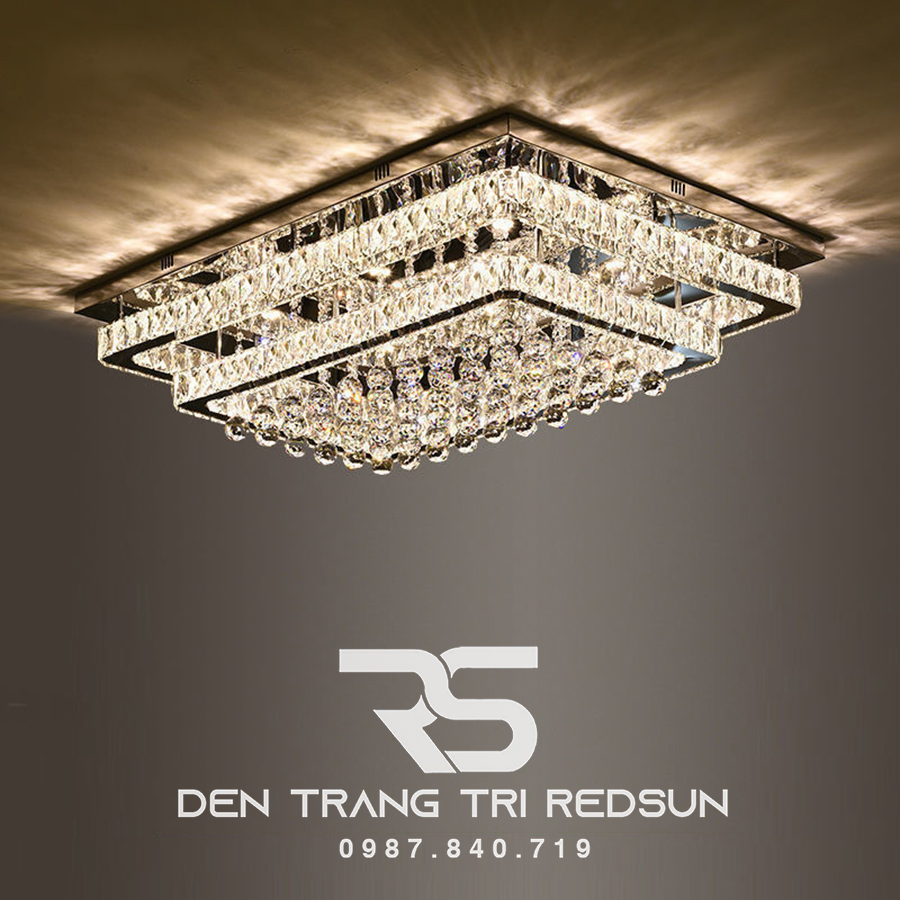 Đèn Mâm Pha Lê Ốp Trần Phòng Khách Hiện Đại M9220