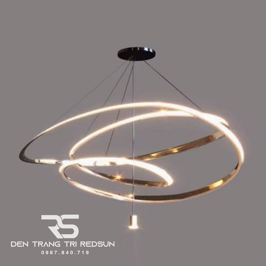 Đèn Thả Vòng Lắp Phòng Khách, Phòng Ăn, Nhà Hàng Hiện Đại Khung Inox DC-T100
