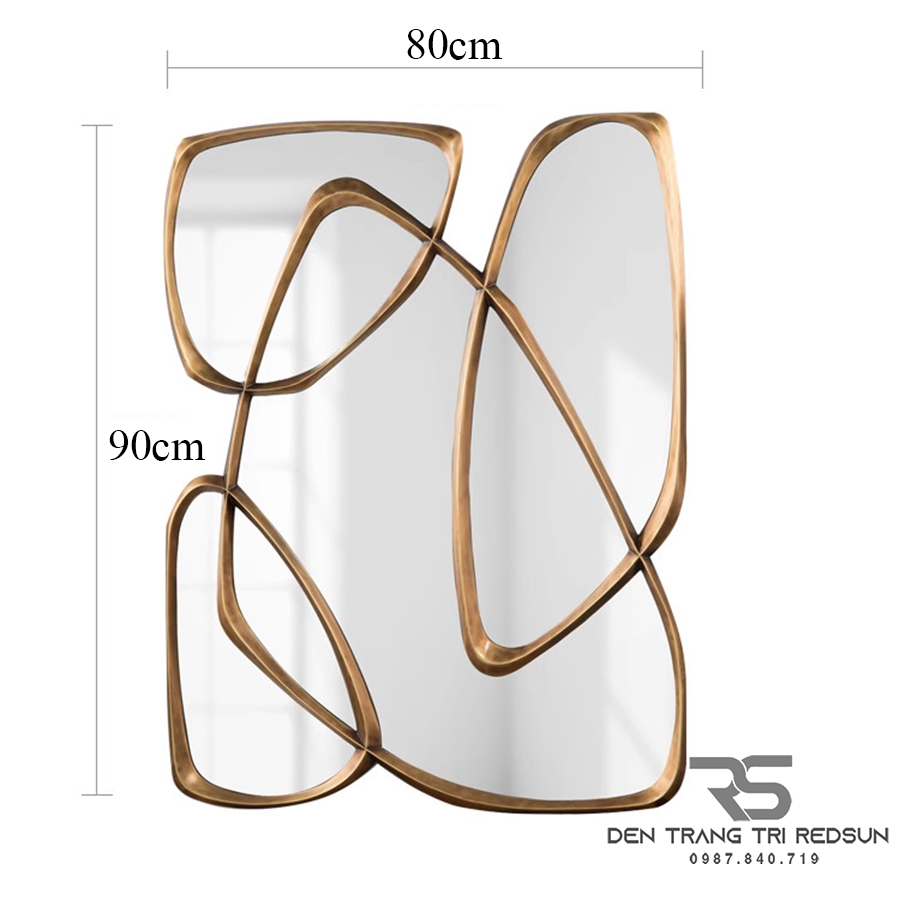 Gương Treo Tường Nghệ Thuật Trang Trí Phòng Khách, Phòng Ăn, Hành Lang Phong Cách Bắc Âu GDC-010