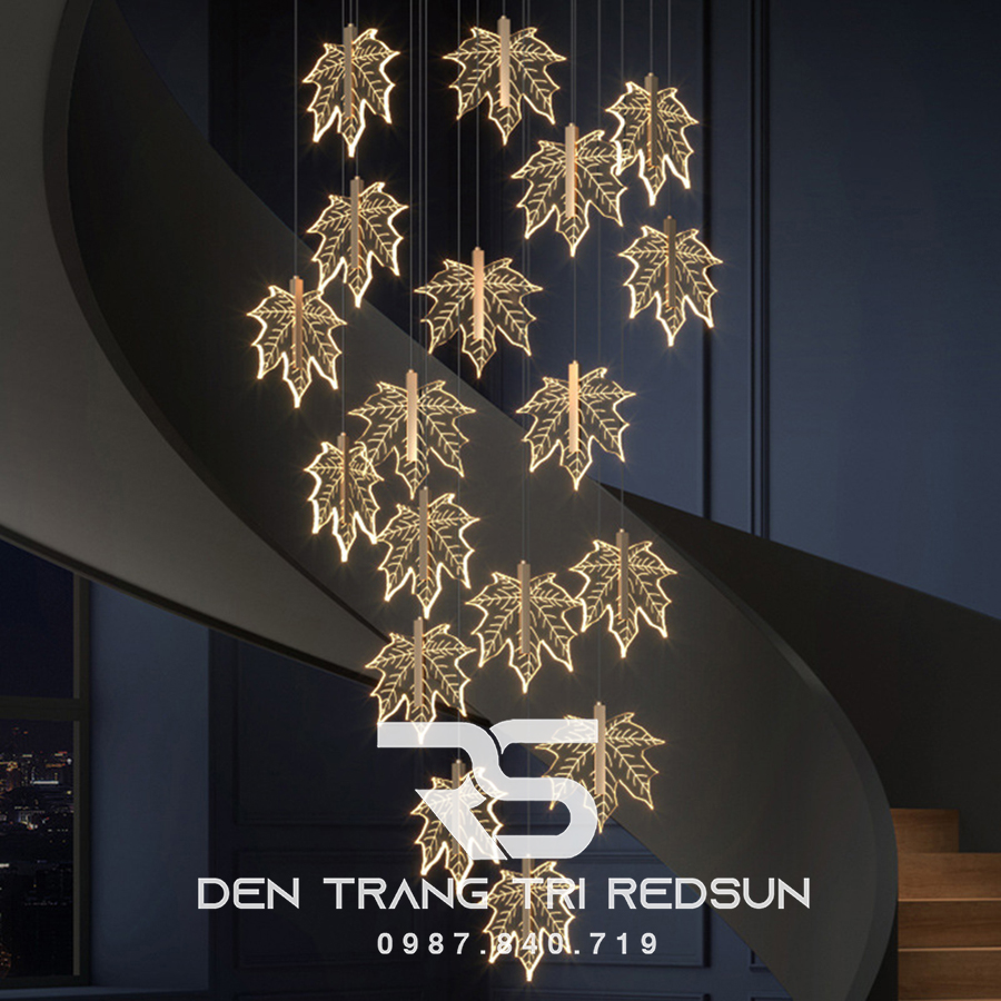 Đèn Thả Trần Hiện Đại Lắp Thông Tầng Cầu Thang, Phòng Khách, Bàn Ăn Chất Liệu Acrylic HTK037