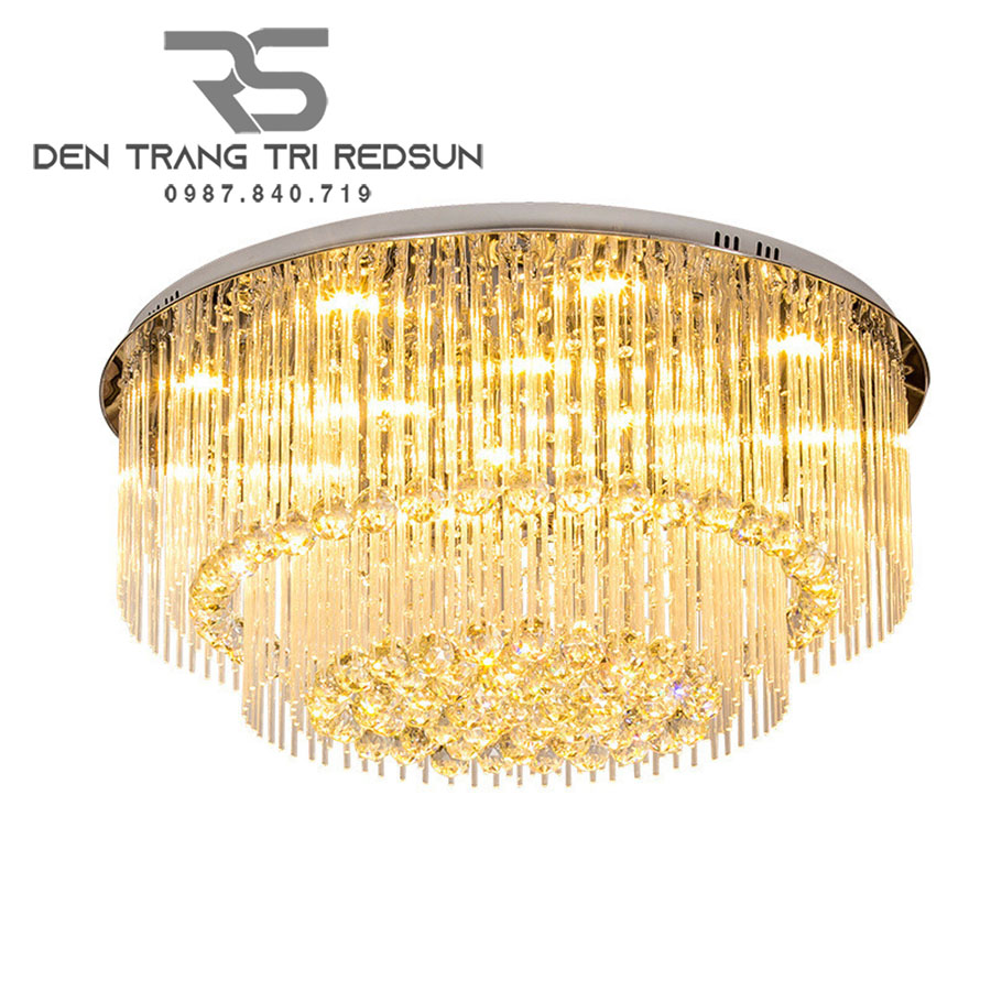 Đèn Mâm Pha Lê Ốp Trần Phòng Khách Hiện Đại M9088