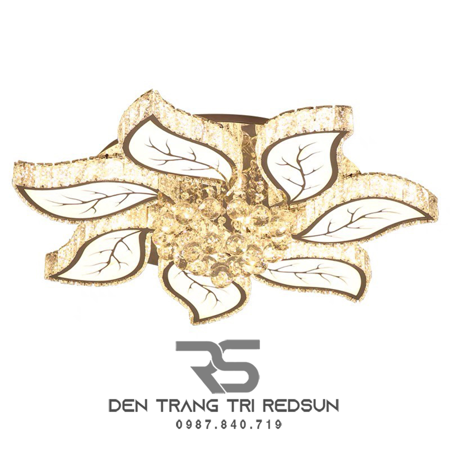 Đèn Mâm Mica Pha Lê Ốp Trần Phòng Khách Hiện Đại MKPL-036/7