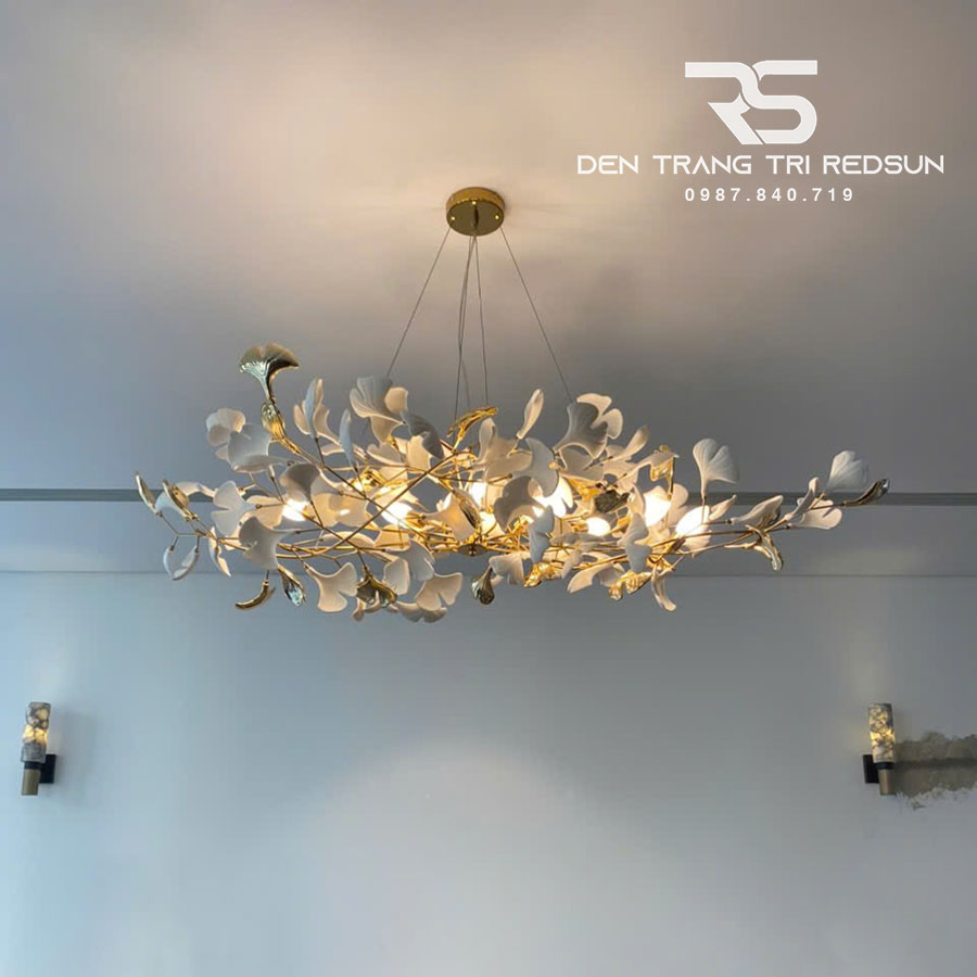 Đèn Chùm Hiện Đại Ginkgo Leaf Dáng Ngang Phong Cách Bắc Âu DC-L060