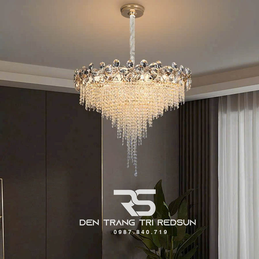 Đèn Chùm Pha Lê Lắp Phòng Khách, Phòng Ăn Hiện Đại Dáng Tròn L8686