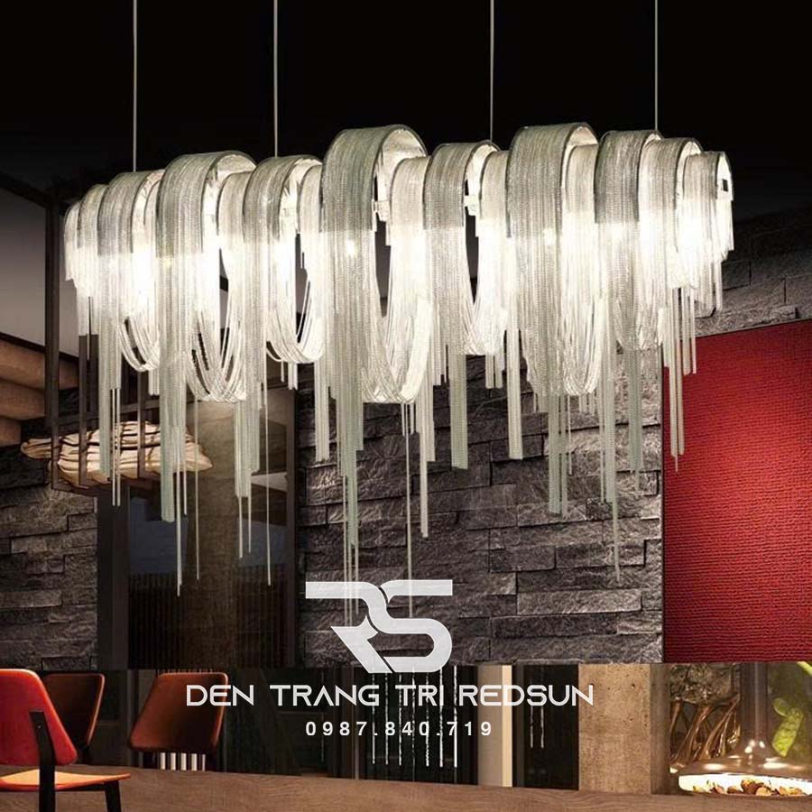 Đèn Chùm Trang Trí Sảnh Chờ, Phòng Khách, Phòng Ăn Hình Tua Rua Phong Cách Italia DCP-015