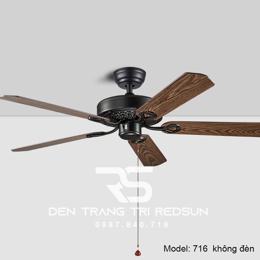 Quạt Trần Trang Trí Phòng Khách, Phòng Ngủ - 716 không đèn