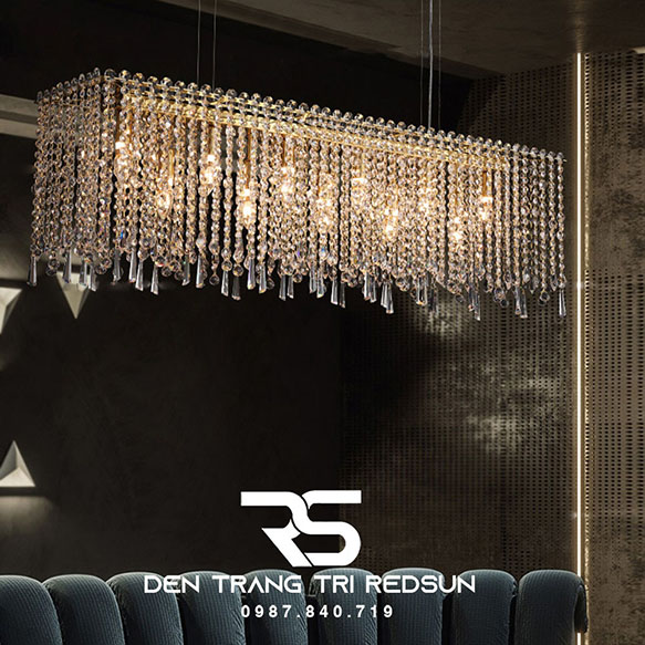 Đèn Thả Pha Lê Bàn Ăn, Bàn Đảo Hiện Đại TPL070