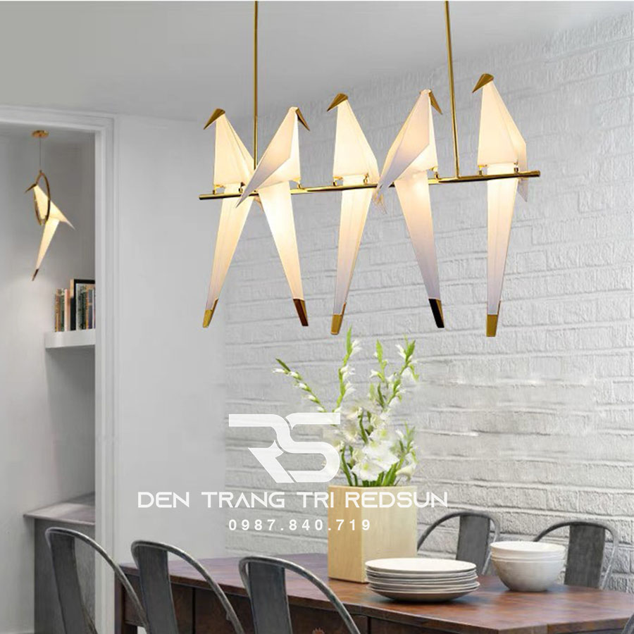 Đèn Thả Trần Phòng Khách, Phòng Ngủ, Bàn Ăn Hiện Đại Phong Cách Bắc Âu Sáng Tạo Hình Hạc Giấy DC-5081/5
