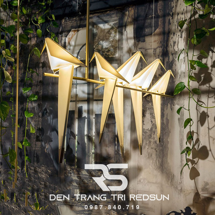 Đèn Thả Trần Phòng Khách, Phòng Ngủ, Bàn Ăn Hiện Đại Phong Cách Bắc Âu Sáng Tạo Hình Hạc Giấy DC-5081/5