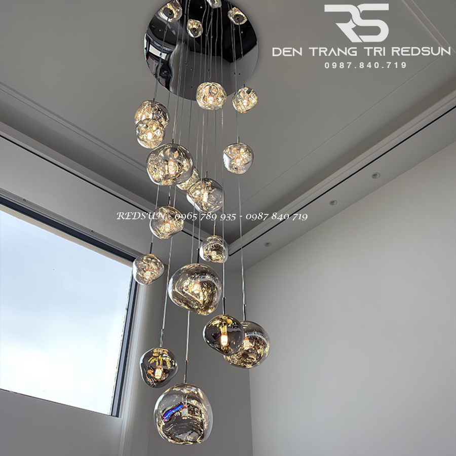 Đèn Thả Trần Hiện Đại Nham Thạch Phong Cách Bắc Âu Chất Liệu Thuỷ Tinh CDT-T053