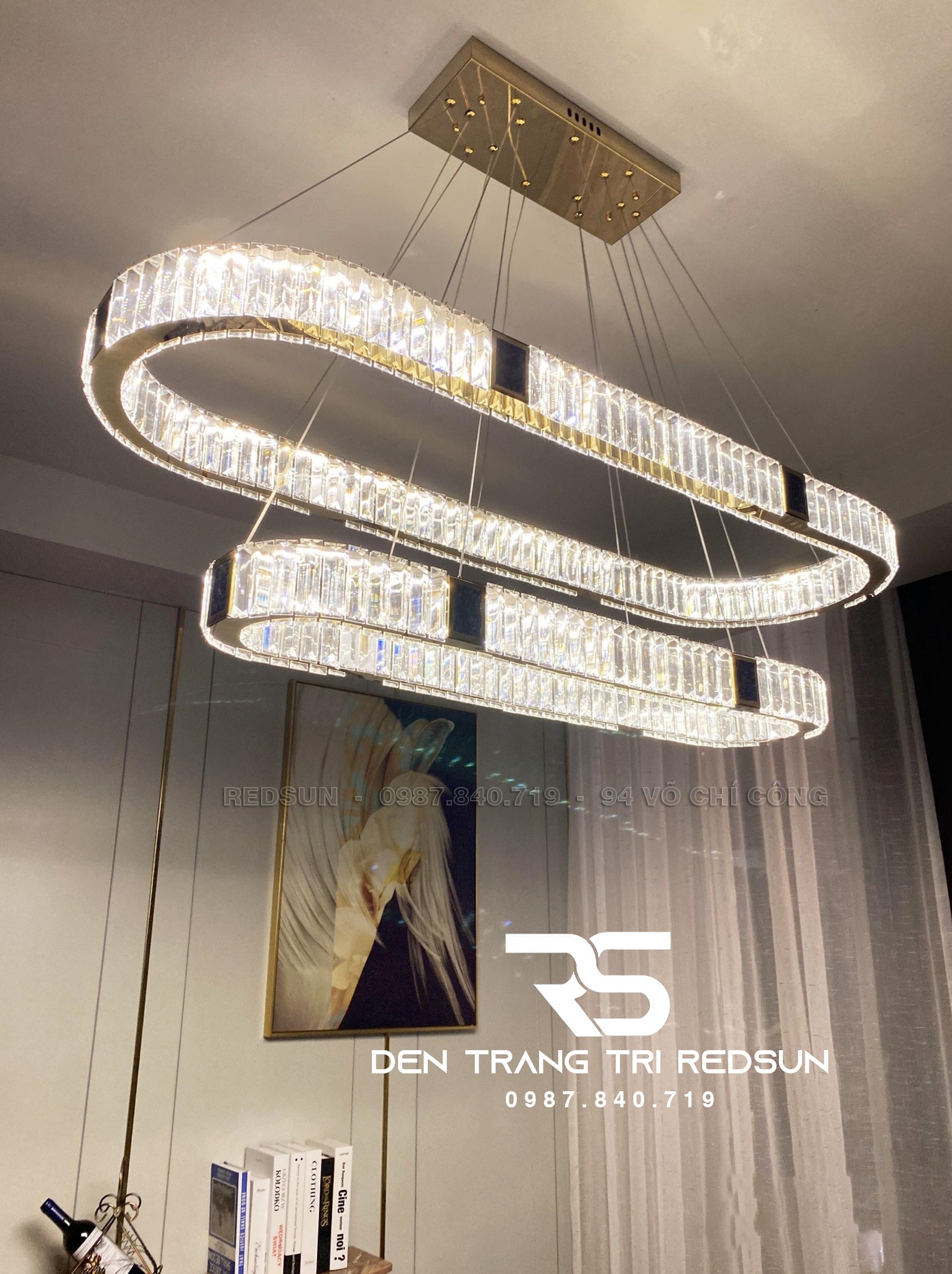 Đèn Thả Pha Lê Bàn Ăn, Bàn Đảo Hiện Đại TPL086