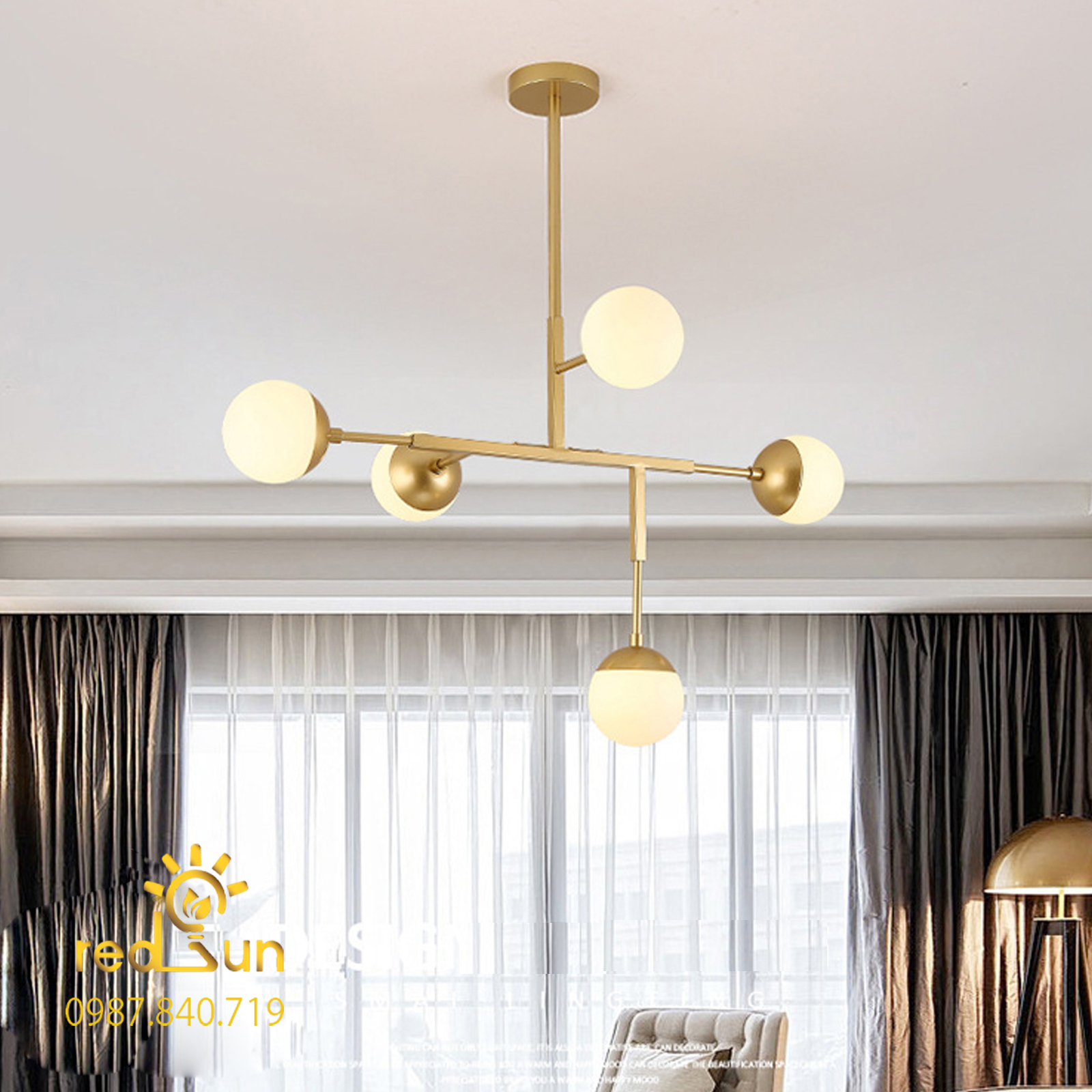 Đèn chùm Nordic cầu sứ DC-T051