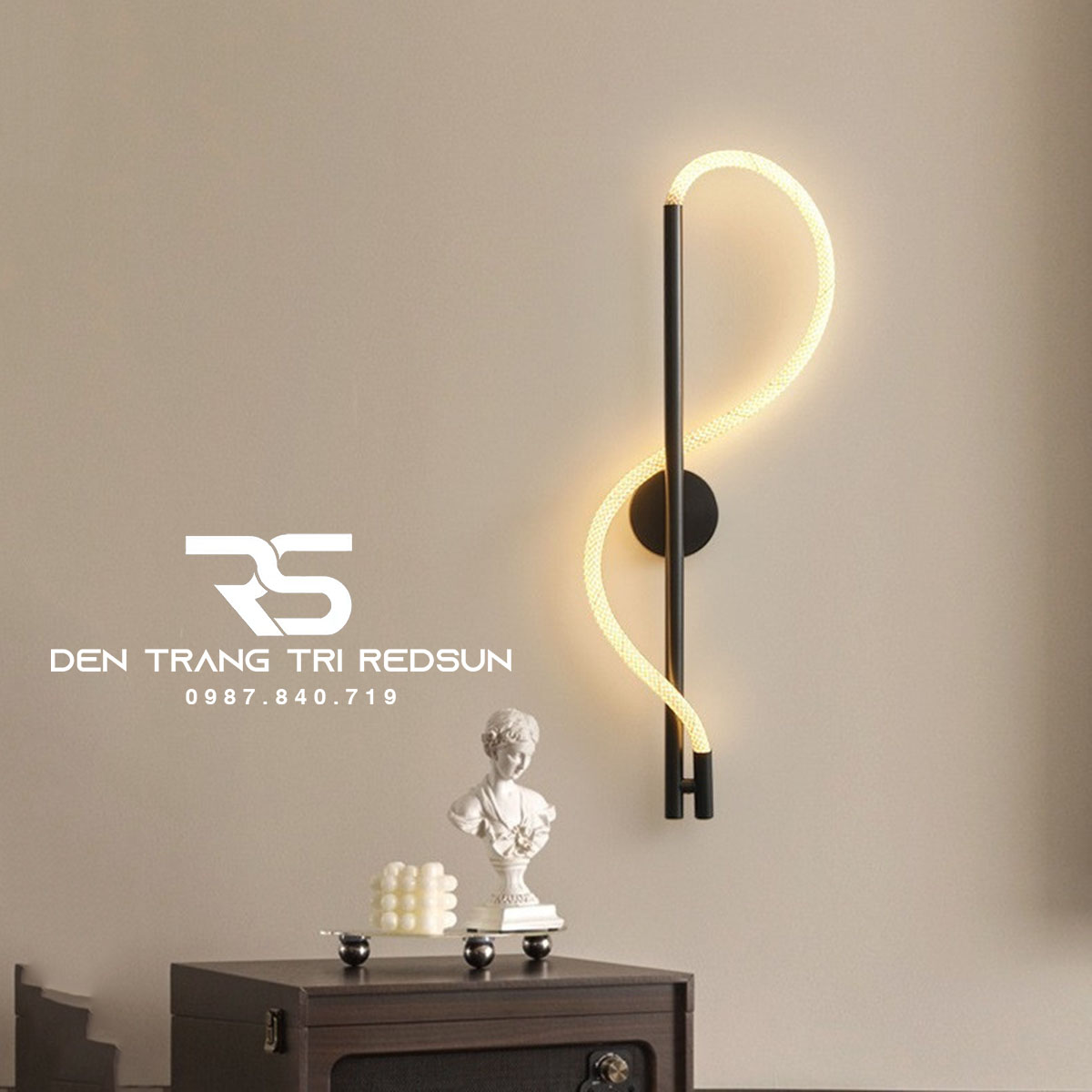 Đèn Tường Hiện Đại Trang Trí Phòng Khách, Phòng Ngủ, Cầu Thang Phong Cách Bắc Âu Thân Dài Ống LED Xoắn DT-125