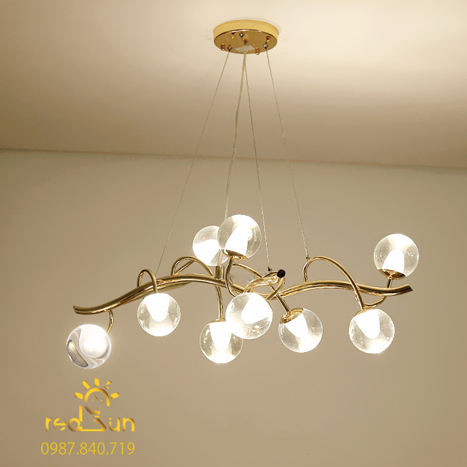 DC038-Đèn chùm Nordic cầu bocci