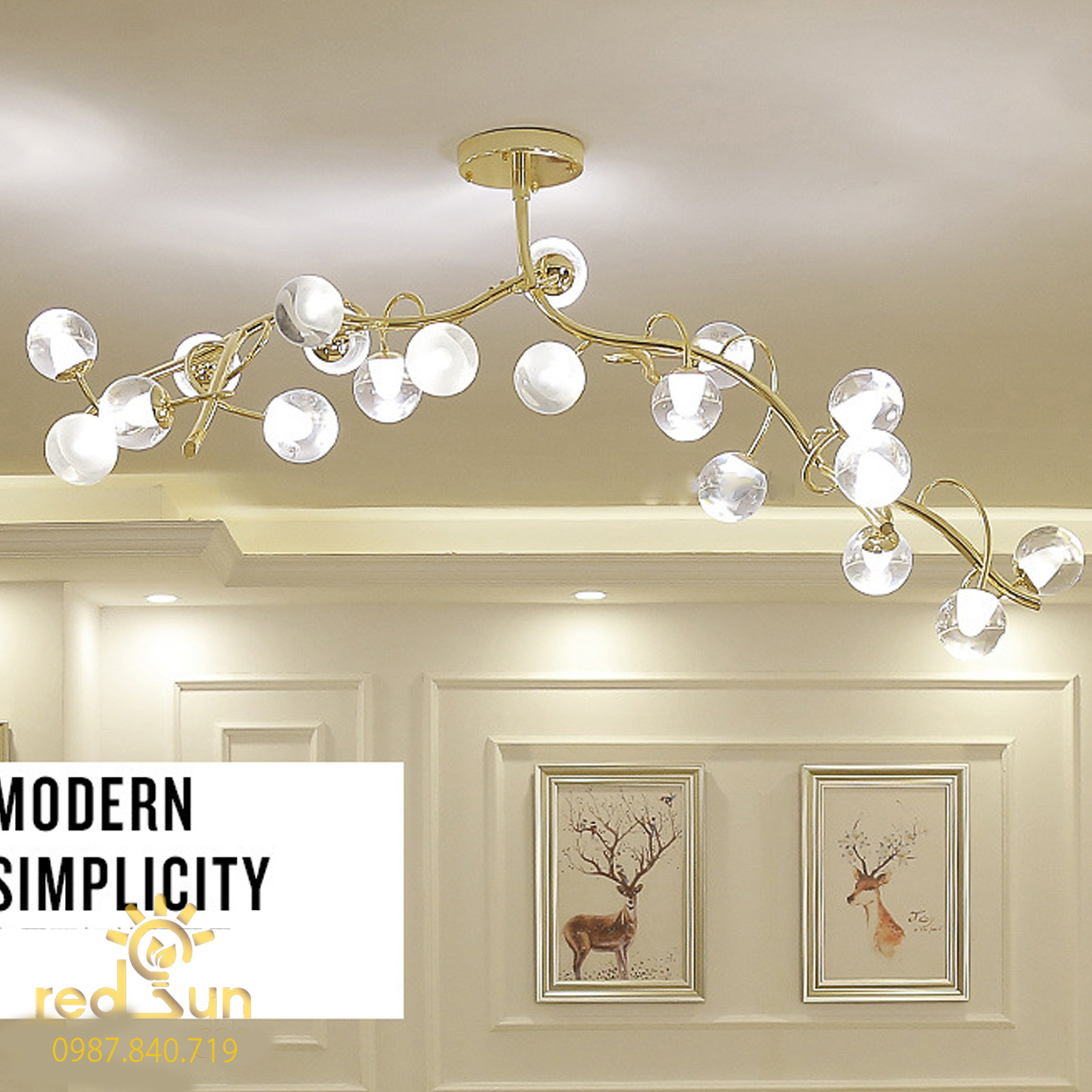 DC903-Đèn chùm Nordic cầu bocci