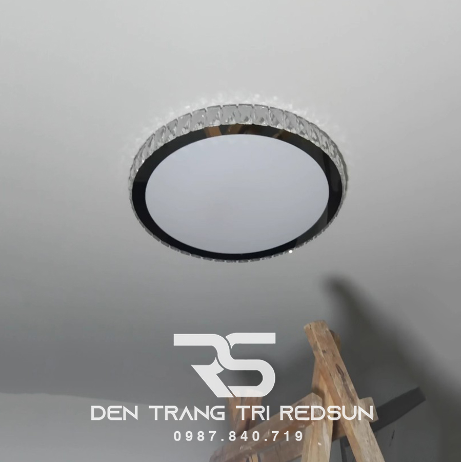 Đèn Mâm Mica Pha Lê Ốp Trần Phòng Khách Hiện Đại MKPL-013