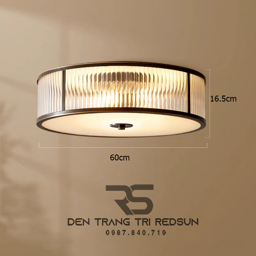 Đèn Ốp Trần Phòng Khách, Phòng Ngủ Phong Cách Indochine Chất Liệu Thuỷ Tinh IDC-014